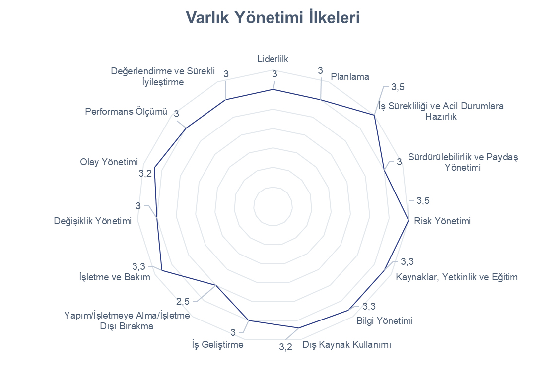 Varlık Yönetim İlkeleri Değerlendirme Radar Grafiği Örneği